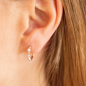 Ice Jewellery Hoop Earrings with 0.10ct Diamonds in 9K Rose Gold | Ice Jewellery Australia