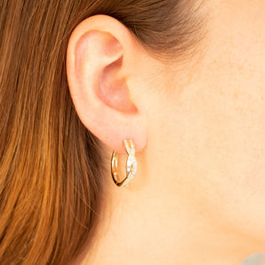 Ice Jewellery Hoop Earrings with 0.50ct Diamonds in 9K Yellow Gold | Ice Jewellery Australia