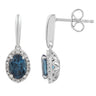 Ice Jewellery London Blue Topaz Earrings with 0.10ct Diamonds in 9K White Gold | Ice Jewellery Australia