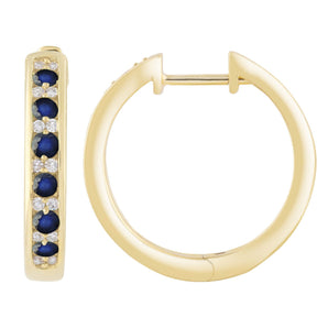 Ice Jewellery Diamond Sapphire Earrings with 0.10ct Diamonds in 9K Yellow Gold - E-16484BS-012-Y | Ice Jewellery Australia