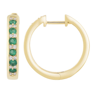 Ice Jewellery Diamond Emerald Earrings with 0.10ct Diamonds in 9K Yellow Gold - E-16484EM-012-Y | Ice Jewellery Australia