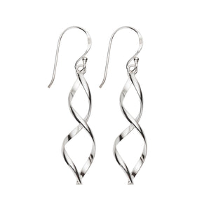 Ice Jewellery Sterling Silver Fancy Twist Swirl Drop Earring - E250 | Ice Jewellery Australia