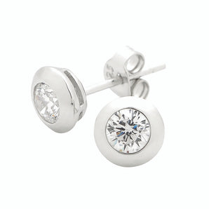 Georgini White Cubic Zirconia High Shine Stud Earrings - IE367W | Ice Jewellery Australia