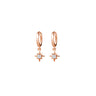 Ice Jewellery Sterling Silver Huggie Earring with Cubic Zirconia Star Charm in Rose Gold - E963RG | Ice Jewellery Australia