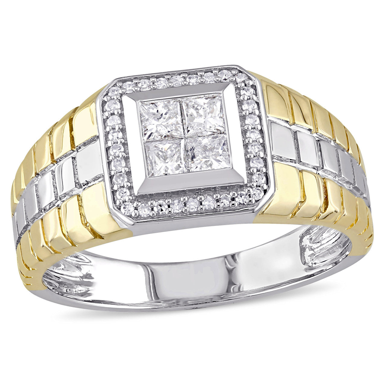 Mens 9 deals diamond gold ring