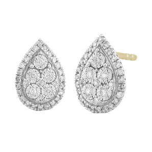 Ice Jewellery Pear Stud Earrings with 0.20ct Diamond in 9K Yellow Gold | Ice Jewellery Australia