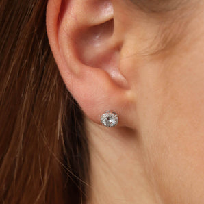 Aquamarine Earrings - Diamond Earrings