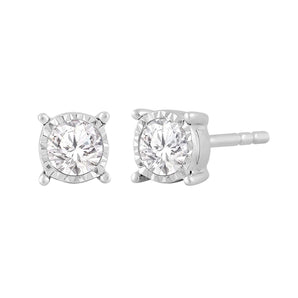Ice Jewellery Stud Earrings with 0.33ct Diamond 9K White Gold | Ice Jewellery Australia