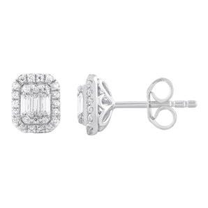 Ice Jewellery Stud Earrings with 0.33ct Diamonds in 9K White Gold | Ice Jewellery Australia