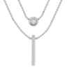 Ice Jewellery Double layer Necklace with 0.10ct Diamonds in 9K White Gold | Ice Jewellery Australia