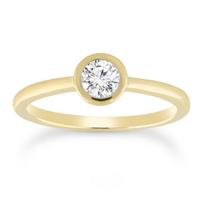 Solitaire Ring with 0.15ct Diamond in 9K Yellow Gold -  IGR-31673-Y