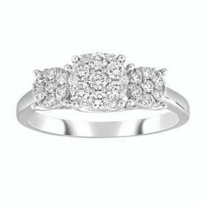 Ice Jewellery Diamond Cluster Ring with 0.50ct Diamonds in 18K White Gold - IGR-33730-18W | Ice Jewellery Australia