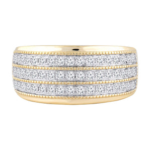 Ice Jewellery Three Layer Ring with 0.50ct Diamonds in 9K Yellow Gold -  IGR-36316-Y | Ice Jewellery Australia