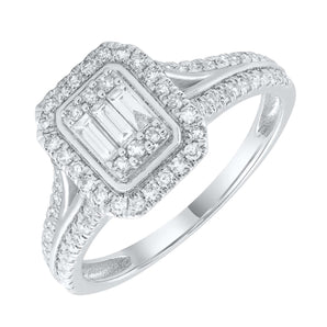 Ice Jewellery Cluster Ring with 0.50ct Diamonds in 9K White Gold -  IGR-36946-050-W | Ice Jewellery Australia