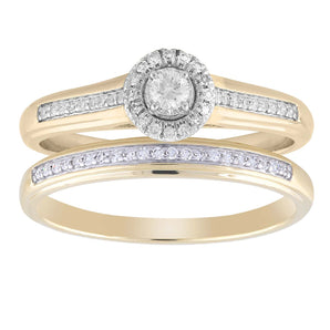 Ice Jewellery Ring Set with 0.25ct Diamond in 9K Yellow Gold -  IGR-38187-025-Y | Ice Jewellery Australia