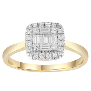Ice Jewellery Ring with 0.25ct Diamonds in 9K Yellow Gold -  IGR-38230-025-Y | Ice Jewellery Australia