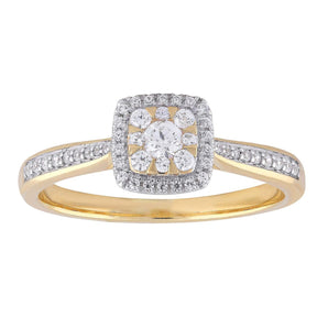 Ice Jewellery Ring with 0.33ct Diamonds in 9K Yellow Gold -  IGR-38232-033-Y | Ice Jewellery Australia