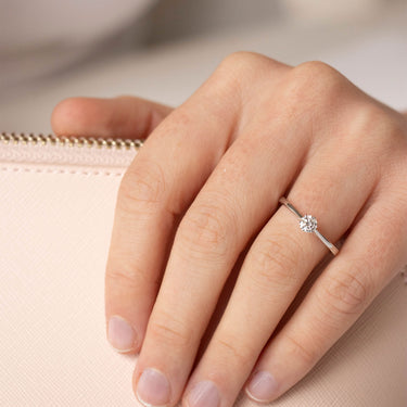 Ice Jewellery Solitaire Ring with 0.33ct Diamonds in 9K White Gold -  IGR-38249-033-W | Ice Jewellery Australia