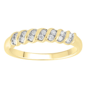 Ice Jewellery Ring with 0.15ct Diamonds in 9K Yellow Gold -  IGR-40073-015-Y | Ice Jewellery Australia