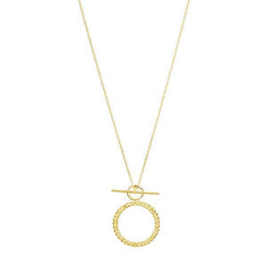 Ichu Cubic Zirconia Toggle Necklace Gold - JP6504G | Ice Jewellery Australia