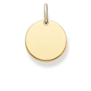 THOMAS SABO Love Bridge Engravable Plain Coin Yellow Gold Plated - LBPE0001-413-12 | Ice Jewellery Australia