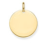THOMAS SABO Engravable Large Plain Coin Yellow Gold Plated - LBPE0016-413-12 | Ice Jewellery Australia