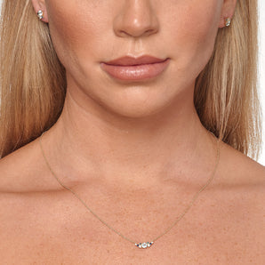 Diamond and Aquamarine Necklace and Earring Set