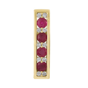 Ice Jewellery Diamond Ruby Pendant with 0.10ct Diamonds in 9K Yellow Gold - P-20514RB-010-Y | Ice Jewellery Australia