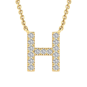 Ice Jewellery Initial 'H' Necklace with 0.09ct Diamonds in 9K Yellow Gold - PF-6270-Y | Ice Jewellery Australia