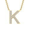 Ice Jewellery Initial 'K' Necklace with 0.06ct Diamonds in 9K Yellow Gold - PF-6273-Y | Ice Jewellery Australia