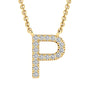 Ice Jewellery Initial 'P' Necklace wth 0.06ct Diamonds in 9K Yellow Gold - PF-6278-Y | Ice Jewellery Australia