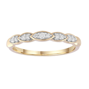 Ice Jewellery Diamond Band Ring with 0.10ct Diamonds in 9K Yellow Gold - R-40123-010-Y | Ice Jewellery Australia