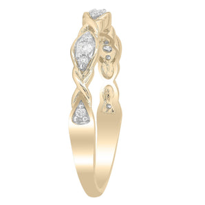 Ice Jewellery Diamond Band Ring with 0.10ct Diamonds in 9K Yellow Gold - R-40145-010-Y | Ice Jewellery Australia