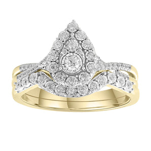 Ice Jewellery Engagement & Wedding Ring Set with 0.25ct Diamonds in 9K Yellow Gold -  R-40222-025-Y | Ice Jewellery Australia