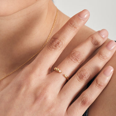 Gold Rose Quartz Adjustable Ring | The Jewellery Boutique