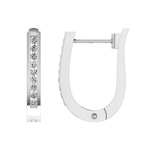 Ice Jewellery Diamond Huggie Earrings with 0.33ct Diamonds in 9K White Gold - RJO9WHUG33GH | Ice Jewellery Australia