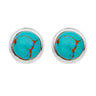 Ice Jewellery Sterling Silver Half Round Turquoise Stud Earring - SE126 | Ice Jewellery Australia