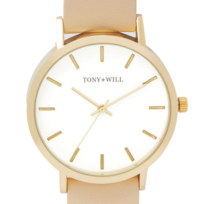 Tony + Will Classic Gold/White Watch - TWT000FL-G/WHT/STONE | Ice Jewellery Australia