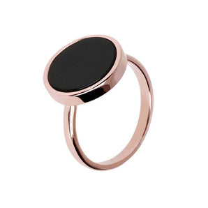 Bronzallure Alba Black Onyx Disc Fine Ring - WSBZ00904.BO | Ice Jewellery Australia
