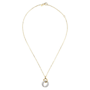 Bronzallure Golden Cubic Zirconia Circle Drop Necklace - WSBZ01209Y.Y | Ice Jewellery Australia