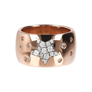 Bronzallure Wide Polished Cubic Zirconia Star Ring - WSBZ01417.W | Ice Jewellery Australia
