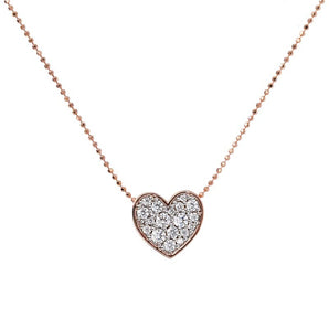 Bronzallure Fine Cubic Zirconia Heart Necklace 45.7cm - WSBZ01466.W | Ice Jewellery Australia