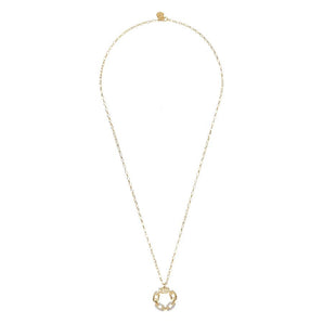 Bronzallure Golden Cubic Zirconia Link Necklace - WSBZ01480Y.W | Ice Jewellery Australia