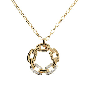 Bronzallure Golden Cubic Zirconia Link Necklace - WSBZ01480Y.W | Ice Jewellery Australia