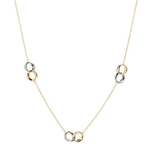 Ice Jewellery 9K Yellow Gold 2-Tone Double Ring Necklace 45cm - WSGD90188.BIC | Ice Jewellery Australia