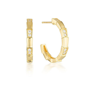 Georgini Emilio Vega Gold Hoop Earrings - IE844G | Ice Jewellery Australia