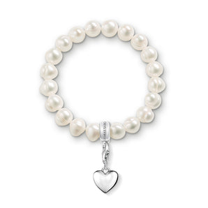 THOMAS SABO Heart Charm & Pearl Bracelet Set
