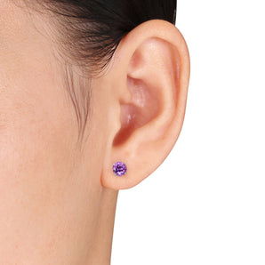 Ice Jewellery 7/8 Carat Amethyst 14K White Gold Solitaire Earrings - 7500706906 | Ice Jewellery Australia