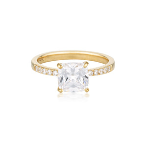 Georgini Gold Cushion Cut 1.5Ct Engagement Ring In Gold -  GR005G | Ice Jewellery Australia