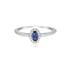 Georgini Aurora Glow Ring Silver/SapphIre -  IR480B | Ice Jewellery Australia
